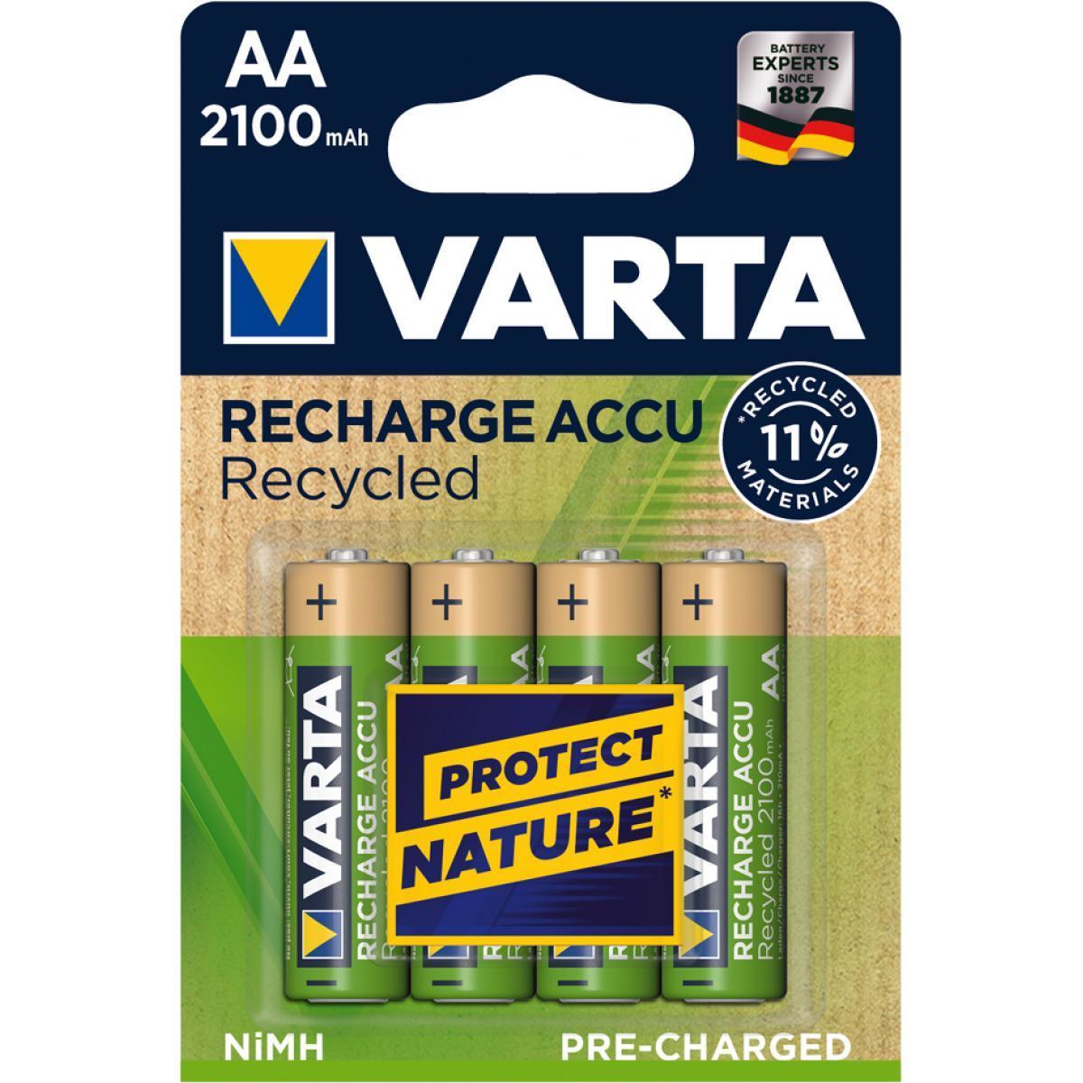 Varta Recharge Accu Recycled 56816 AA 2100 mAh 1.2 V Gold, Grün