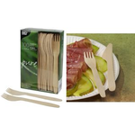 PAPSTAR Holz-Gabeln "pure", Länge: 165 mm, 500er aus natürlich hellem Birkenholz, biologisch abbaubar - 1 Stück (86940)