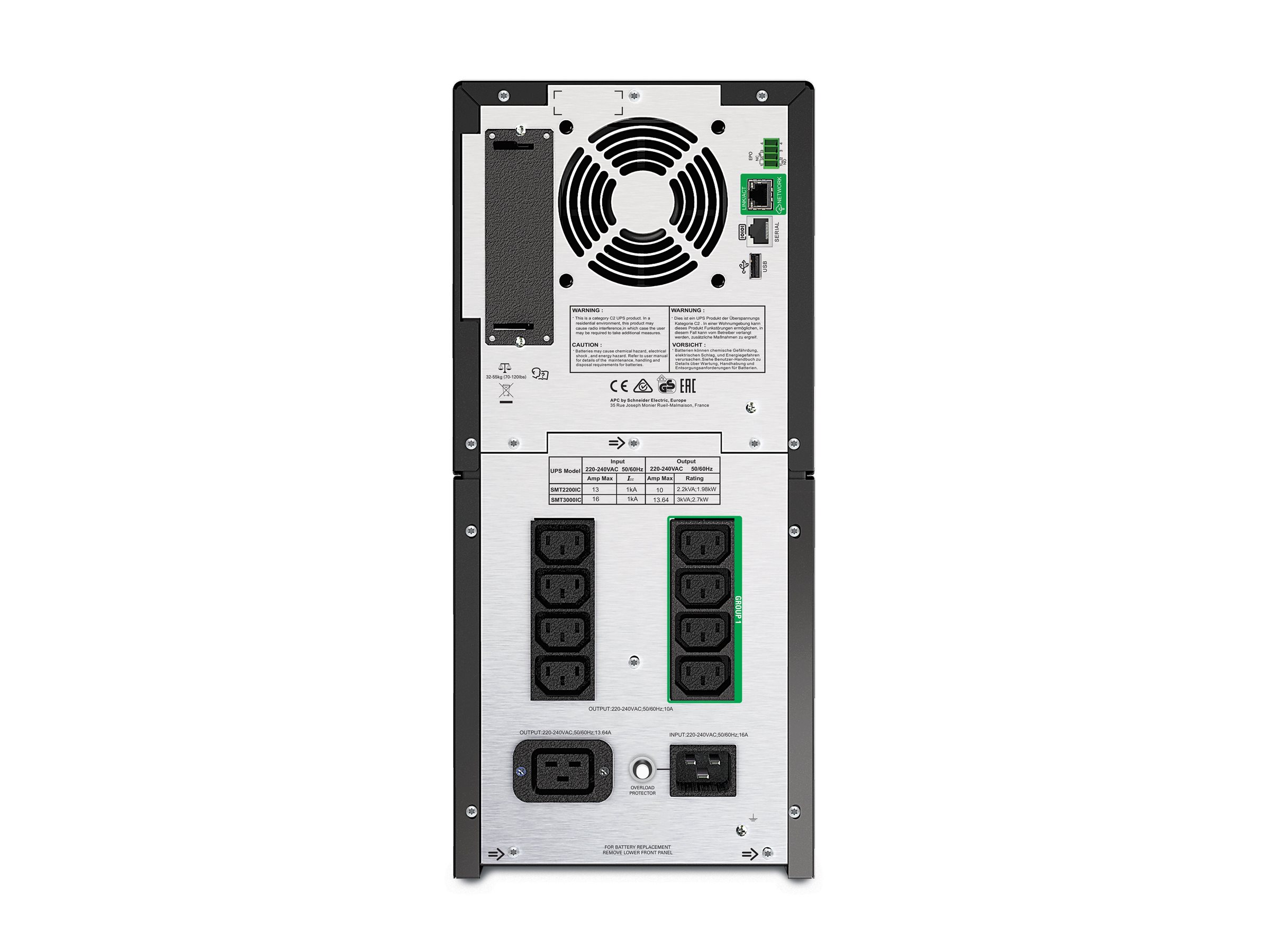 APC Smart-UPS SMT3000IC USV 3000 VA 2700 W SmartConnect Schwarz