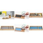 sigel Stifteschale Eyestyle, aus Bambus, hellgrau/schwarz mit 2 Textileinlegern in Leinenstruktur, zweifarbiger - 1 Stück (SA205)