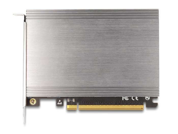 Delock 90210 Speicher-Controller PCIe 4.0 x16 zu 4 x M.2 NVMe Schwarz, Metallisch