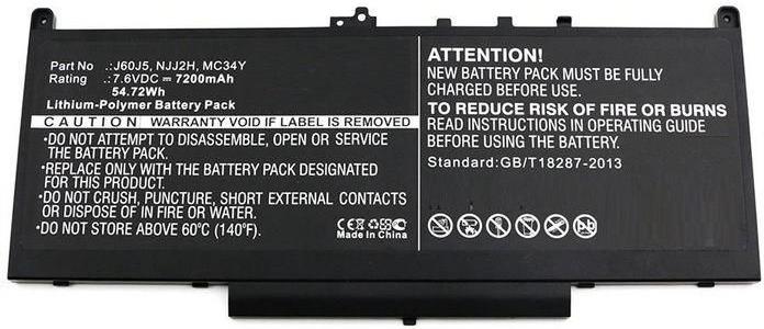CoreParts Laptop Battery 55Wh Li-Pol 7.6V 7200mAh Black MC34Y (MC34Y-CP)