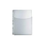 herlitz Prospekthülle mit Faltentasche, DIN A4, PVC, 0,30 mm glasklar, Eurolochung, extra stark, oben offen (10834596)