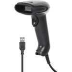 MANHATTAN 2D LED-Barcodescanner 320 mm Scanreichweite, integriertes 1,4 m USB-A-Kabel, 100 Scans pro Sekunde, 100K Lux, Handscanner, schwarz (153997)