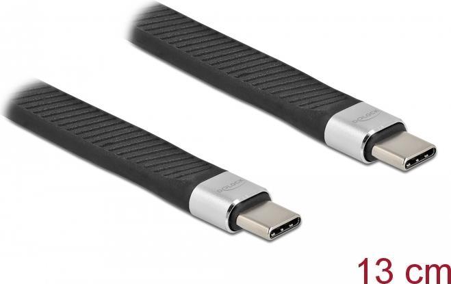 DELOCK USB 3.2 Gen 2 FPC Flachbandkabel USB Type-C zu USB Type-C 13 cm PD 5 A E-Marker