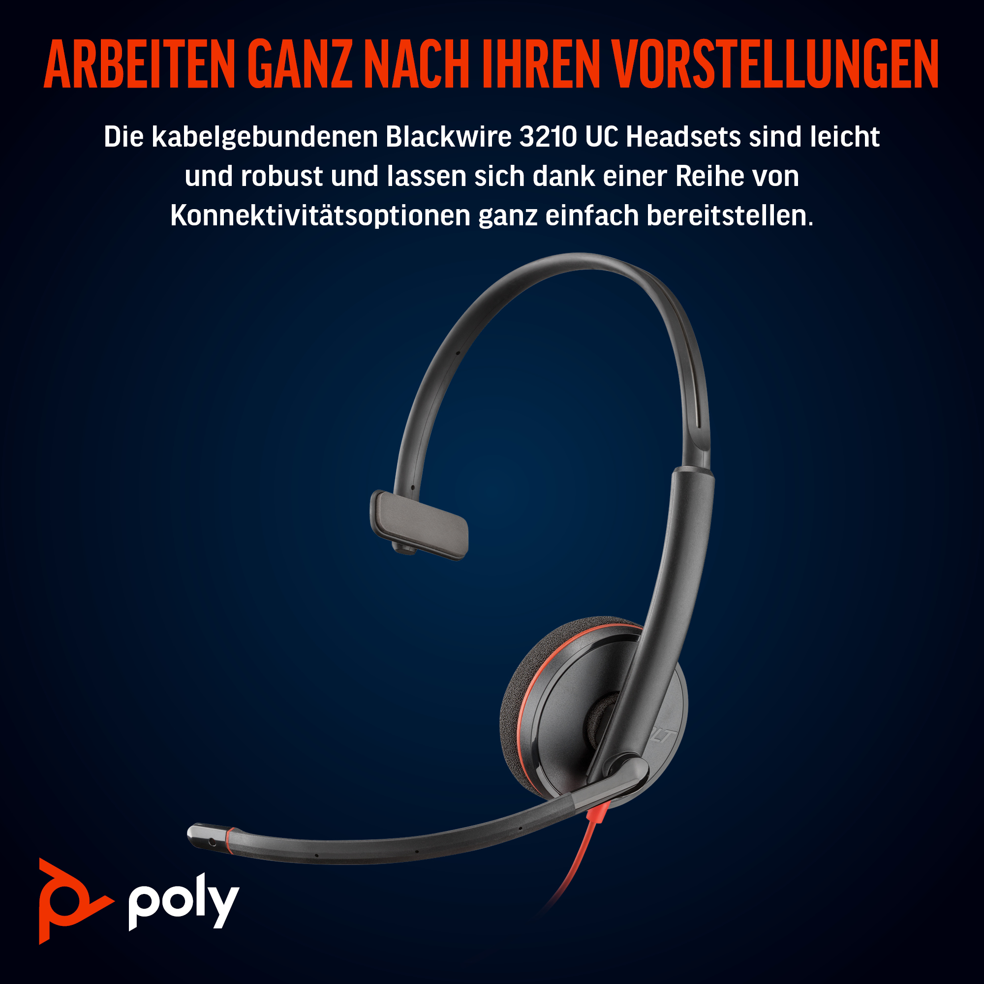 HP Blackwire 3210 Monophon USB-C Headset Schwarz