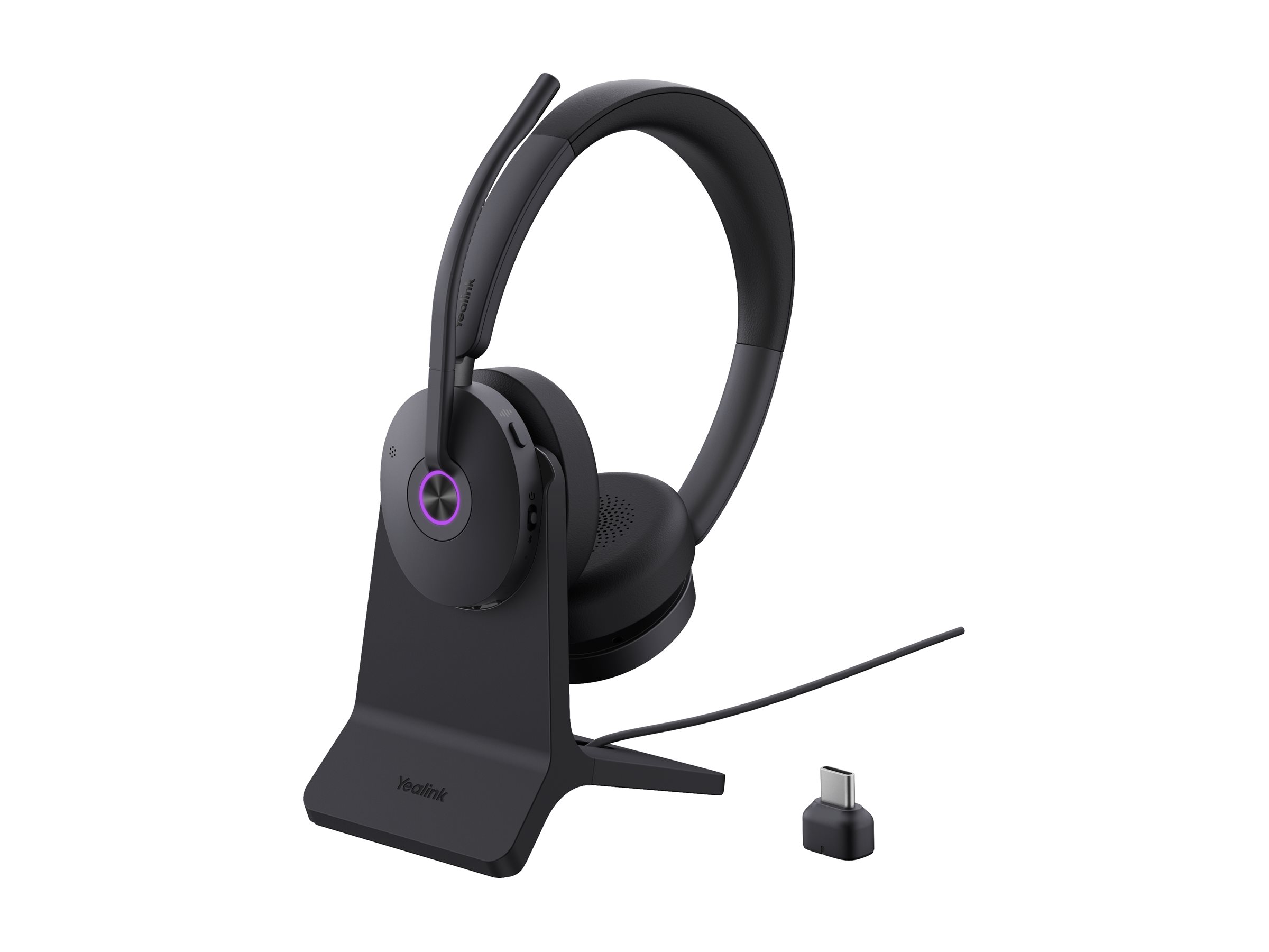 Yealink BH74 WITH STAND UC USB-C/A On-Ear Headset Schwarz