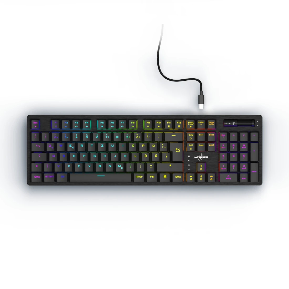 uRage Exodus 910 Low Profile Gaming Tastatur RGB LED Mechanische Switches QWERTZ Schwarz