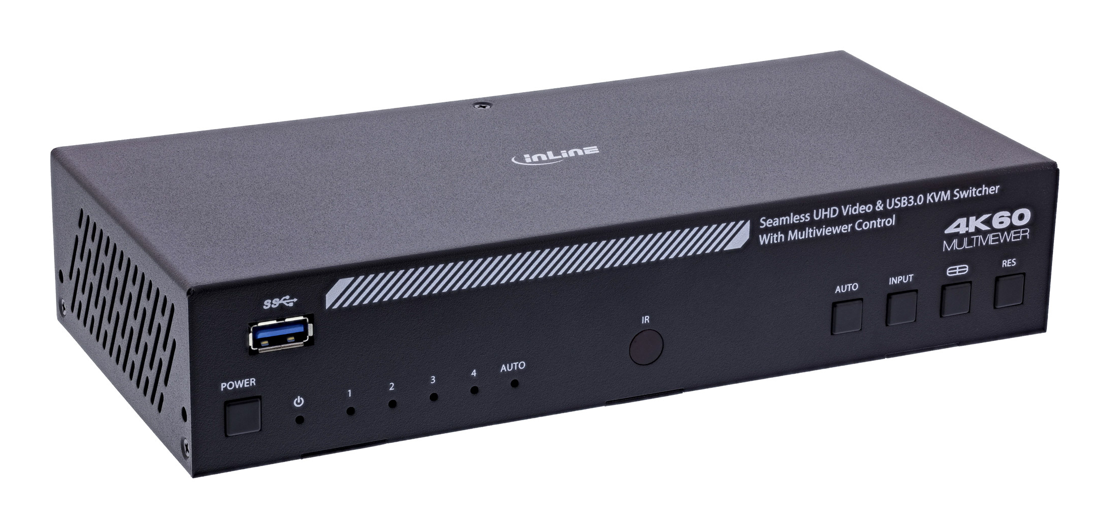 InLine 57885I KVM-Switch 4-fach HDMI 4K60Hz Multiviewer Schwarz