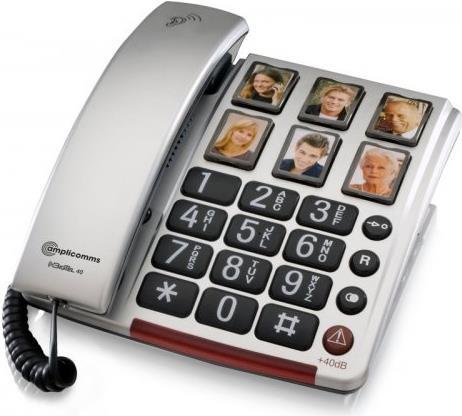 amplicomms BigTel 40 Plus. Typ: Analoges Telefon, Hörertyp: Kabelgebundenes Mobilteil. Produktfarbe: Silber. Anzahl enthaltener Handsets: 1 (ATL1420722)