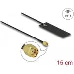 Delock WLAN WiFi 6 802.11 ac/ax/a/h/b/g/n Antenne RP-SMA Stecker 2 - 4 dBi 15 cm PCB intern Klebemontage (12649)