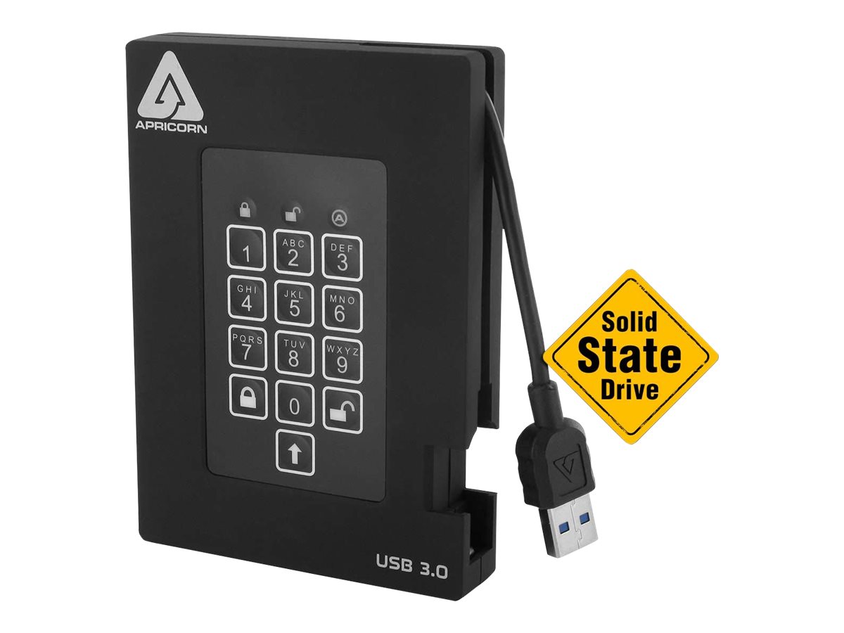Apricorn Aegis Padlock Fortress A25-3PL256-S512F Externe SSD 512 GB USB 3.0 Schwarz