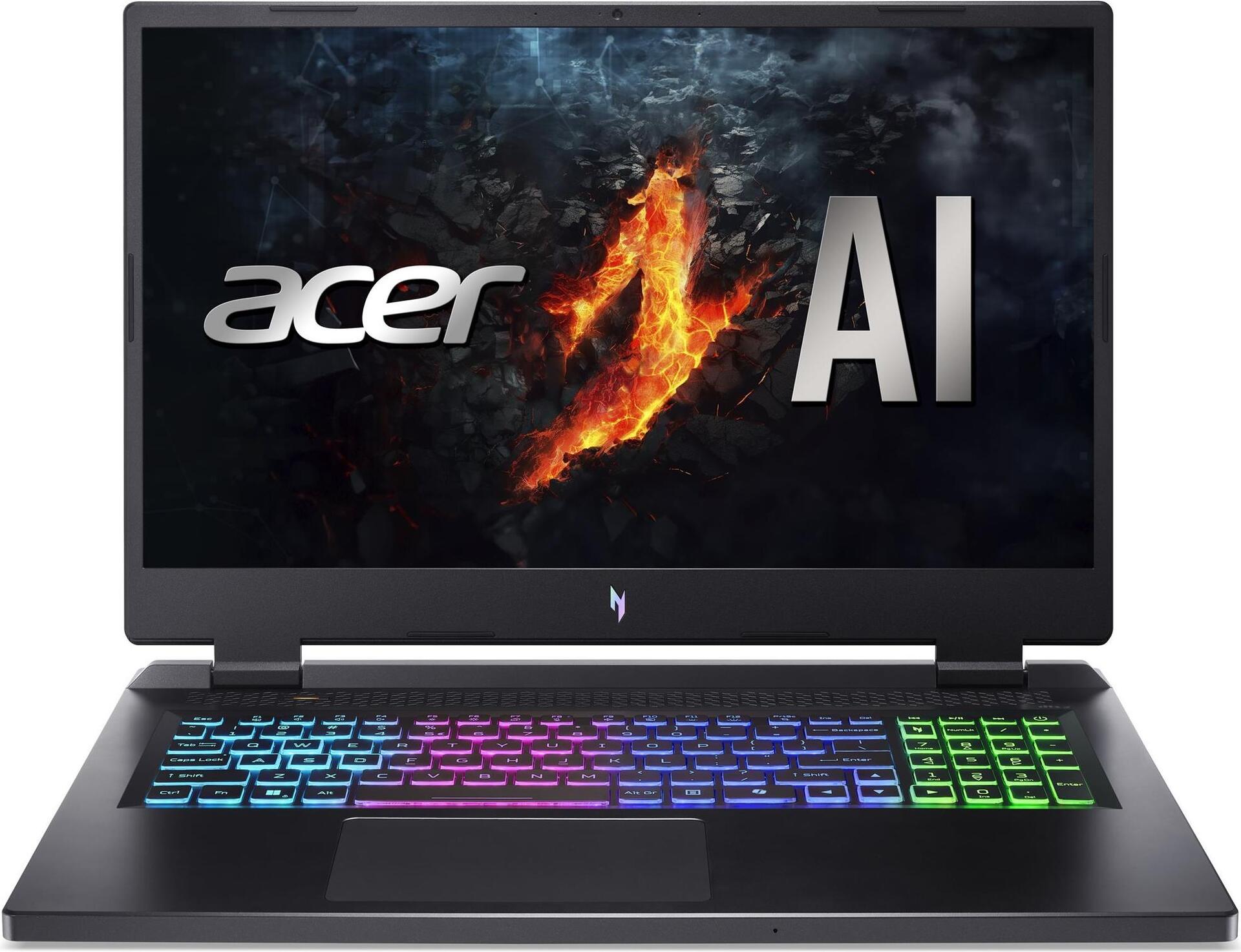 Acer Nitro 17 AN17-42 - AMD Ryzen 7 8845HS / 3.8 GHz - Win 11 Home - GF RTX 4050 - 16 GB RAM - 1.024 TB SSD SED, NVMe - 43.9 cm (17.3) IPS 1920 x 1080 (Full HD) @ 165 Hz - Wi-Fi 6E, Bluetooth - Obsidian Black - kbd: Deutsch (NH.QPBEG.004)