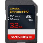 SanDisk Extreme PRO SDHC 32 GB UHS-I V30 Speicherkarte 100 MB/s Lesen 90 MB/s Schreiben