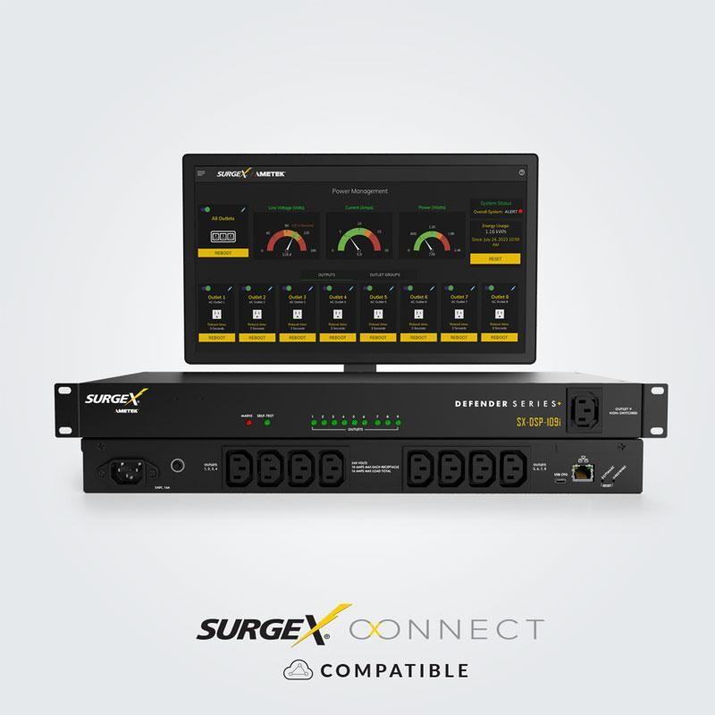SurgeX Defender Series+ - Multi 240V/16A, Input C20, Output IEC C13 x9 (SX-DSP-169I)