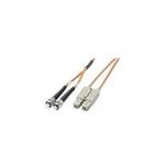 Intellinet Fiber Optic Patch Cable, OM1, ST/SC, 1m, Orange, Duplex, Multimode, 62,5/125 µm, LSZH, Fibre, Lifetime Warranty, Polybag (515788)