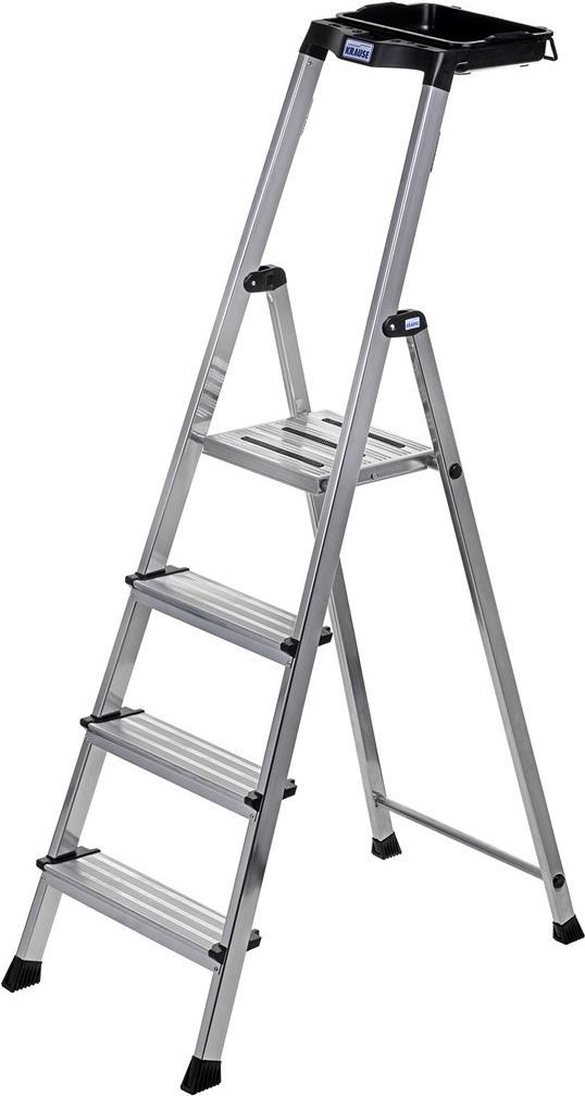 Aluminium Stufen-Stehleiter Arbeitshöhe max. 2.85 m 126528 Silber 4 (126528)