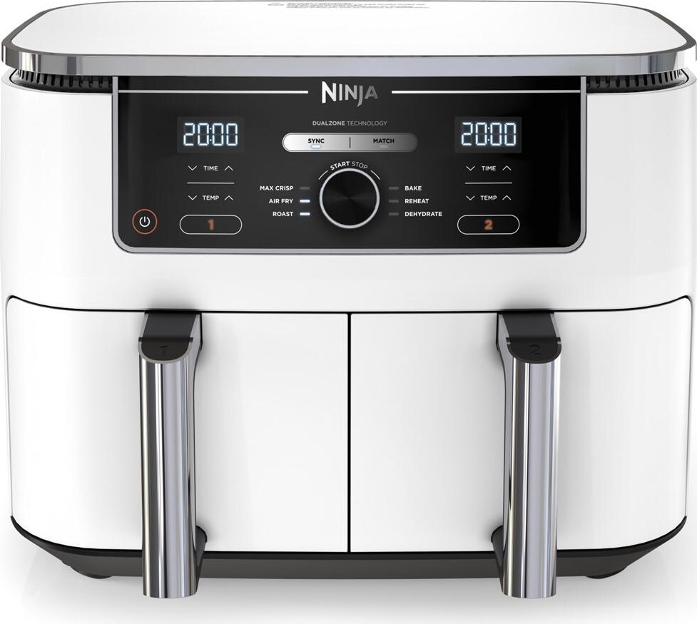 Ninja Foodi MAX Dual Zone AF400EUWH Heißluftfritteuse 9,5 l weiß (AF400EUWH) (geöffnet)