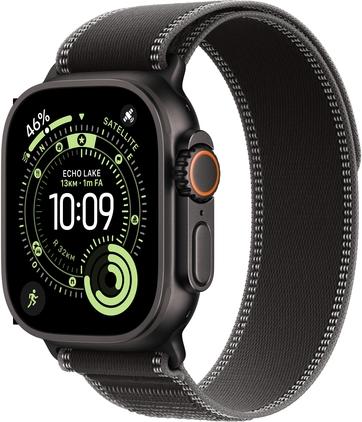 Apple Watch Ultra 3 Titanium Cellular 49mm Schwarz (Trail Loop schwarz/kohlegrau) M/L (MF1H4QF/A) (B-Ware)