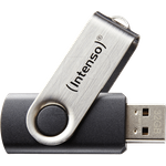 Intenso USB-Stick BasicLine 64 GB schwarz/silber USB-Flash-Laufwerk, USB 2.0, klappsystem (3503490)