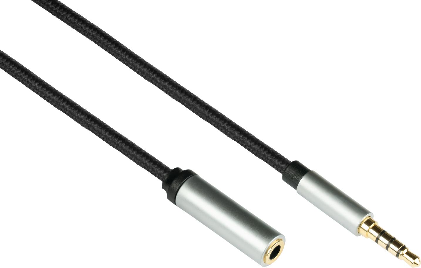 Python GC-M0239 Audio-Verlängerungskabel 3.5mm 4-polig 2 m Schwarz