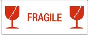 rillprint Hinweisetiketten "FRAGILE" permanent klebend, Farbe: weiß / rot, - 1 Stück (76830)