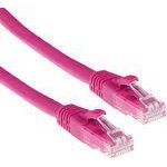 ACT Pink 1 meter U/UTP CAT6A patch cable snagless with RJ45 connectors. Cat6a u/utp snagless pk 1.00m (IB2401)