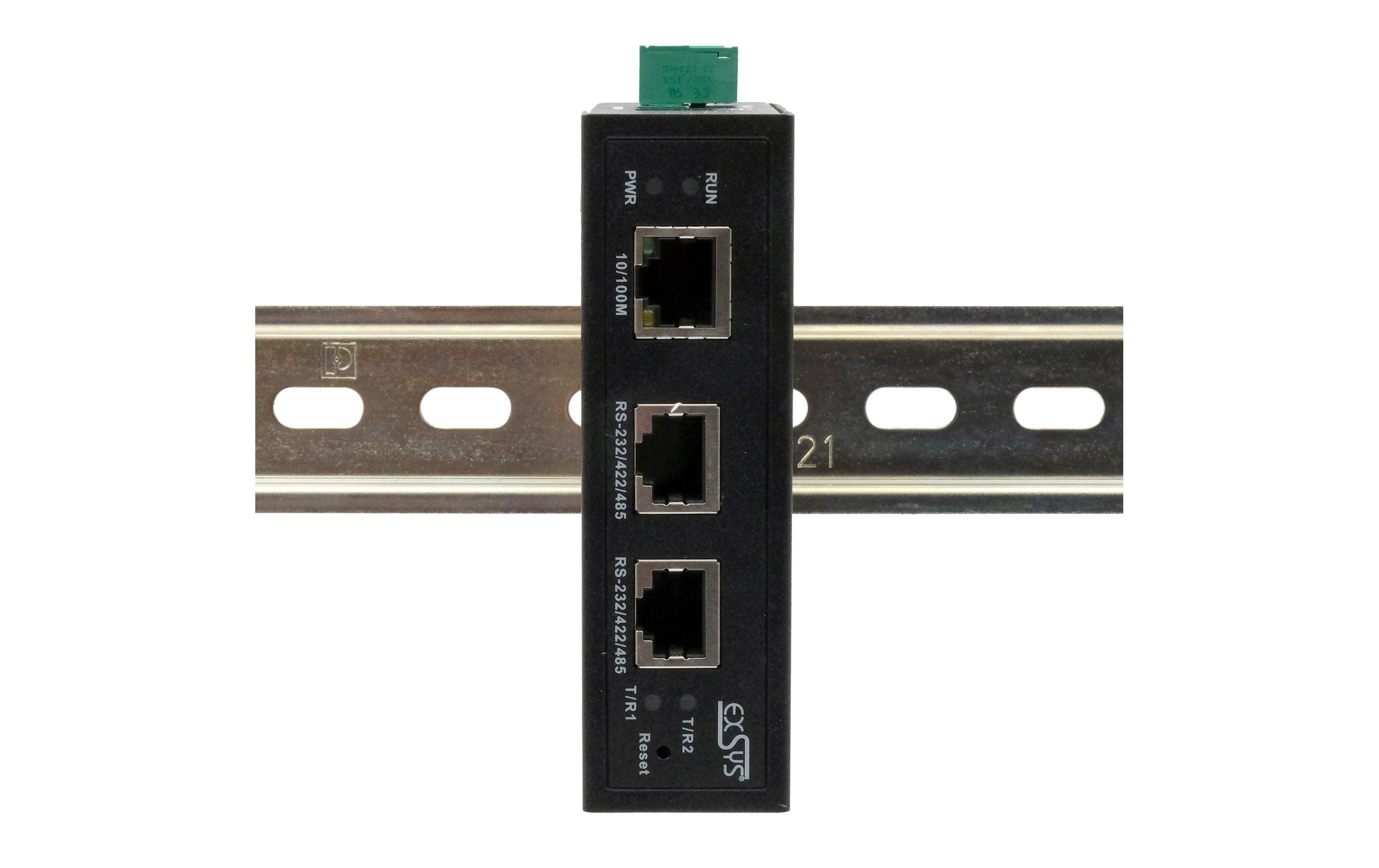 Exsys EX-61002 Geräteserver 2x RS-232/422/485 2x Ethernet mit Netzadapter