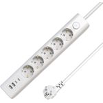 MicroConnect 5-way USB Schuko Power Strip (MC-GRU00515WS-USB)