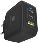 3Port 65W GaN Ladegerät mit PD 3.0, 2x USB Type-C®, 1x USB Type-A Anschluss, EU Stecker (IB-PS1030-PD)