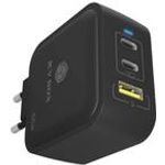 3Port 65W GaN Ladegerät mit PD 3.0, 2x USB Type-C®, 1x USB Type-A Anschluss, EU Stecker (IB-PS1030-PD)