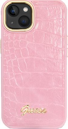 GUESS Hard Cover Croco PU Pink, for iPhone 14, GUHCP14SHGCRHP (GUHCP14SHGCRHP)