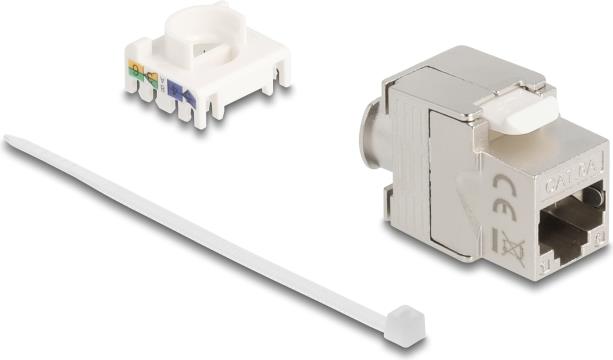 Delock Keystone Modul Slim RJ45 Buchse zu LSA Cat.6A geschirmt 180° (90723)