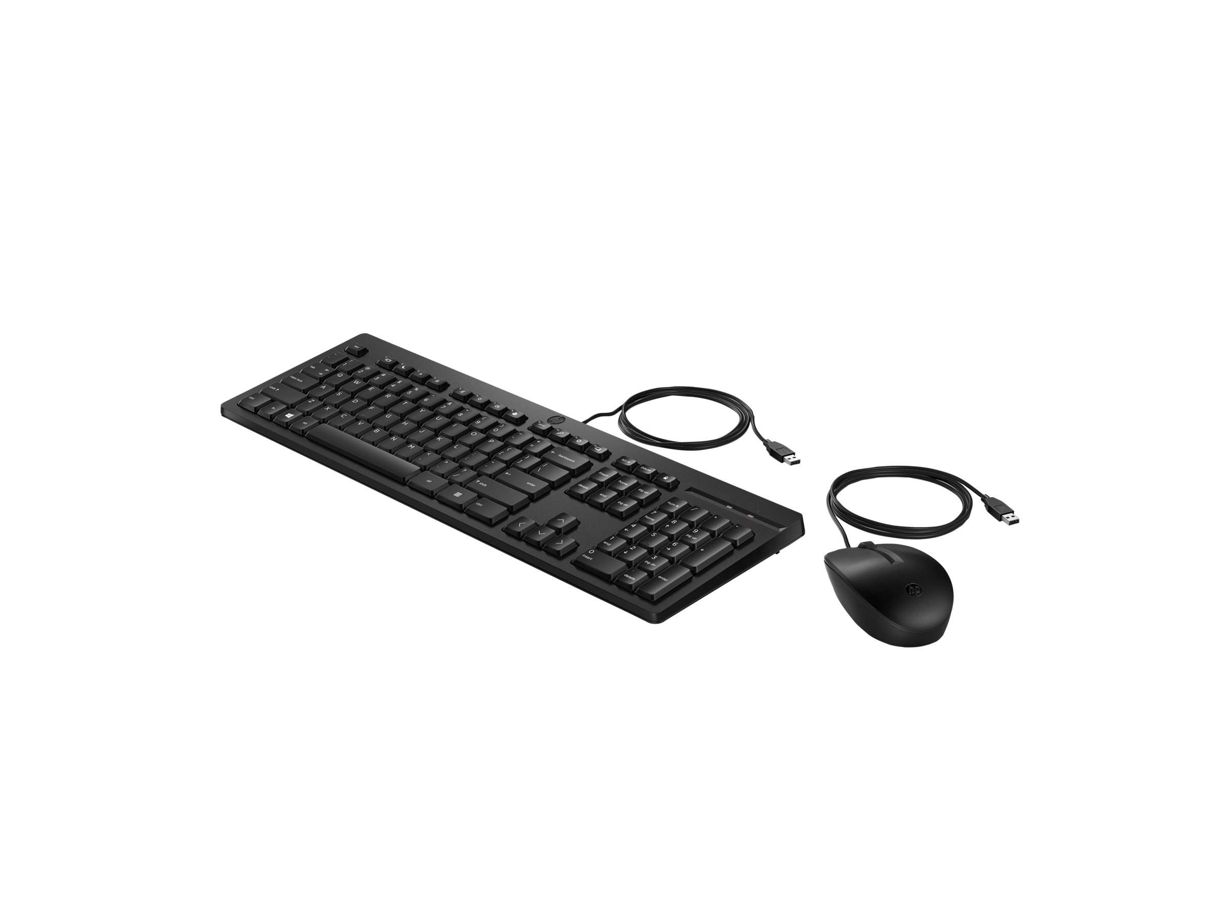HP 225 Kabelgebundenes Tastatur-und-Maus-Set USB QWERTZ Schwarz