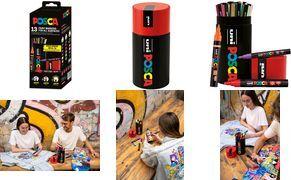 POSCA Pigmentmarker, 13er Köcher bestehend aus: 5 x PC-3M, 4 x PC-5M, 4 x PC-5BR, - 1 Stück (TUBE POSCA/13)