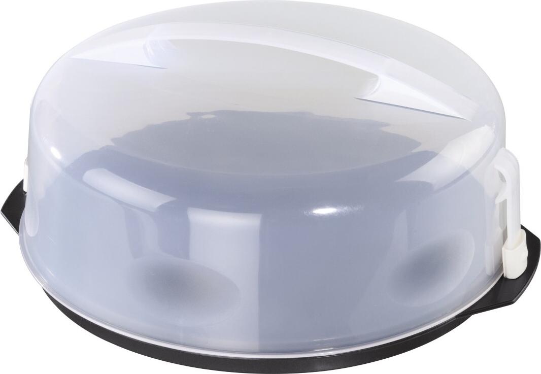 xavax Kuchenhaube, Kunststoff, transparent / anthrazit zum Aufbewahren, Servieren und Transport von Kuchen und - 1 Stück (111514)