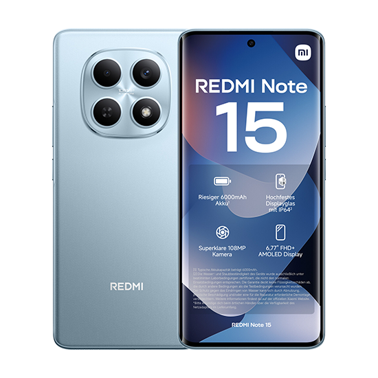 Xiaomi Redmi Note 15 4G NFC 17,2 cm (6,77") AMOLED Dual-SIM Helio G99 – 128 GB – 6 GB RAM – Android – Glacier Blue – EU