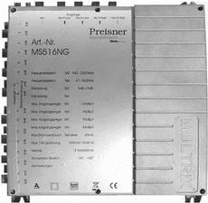 Televes MS512NG. Produktfarbe: Grau. Stecker: F. Breite: 204 mm, Tiefe: 57 mm, Höhe: 130 mm. Abmessungen (BxTxH): 204 x 57 x 130 mm (MS512NG)