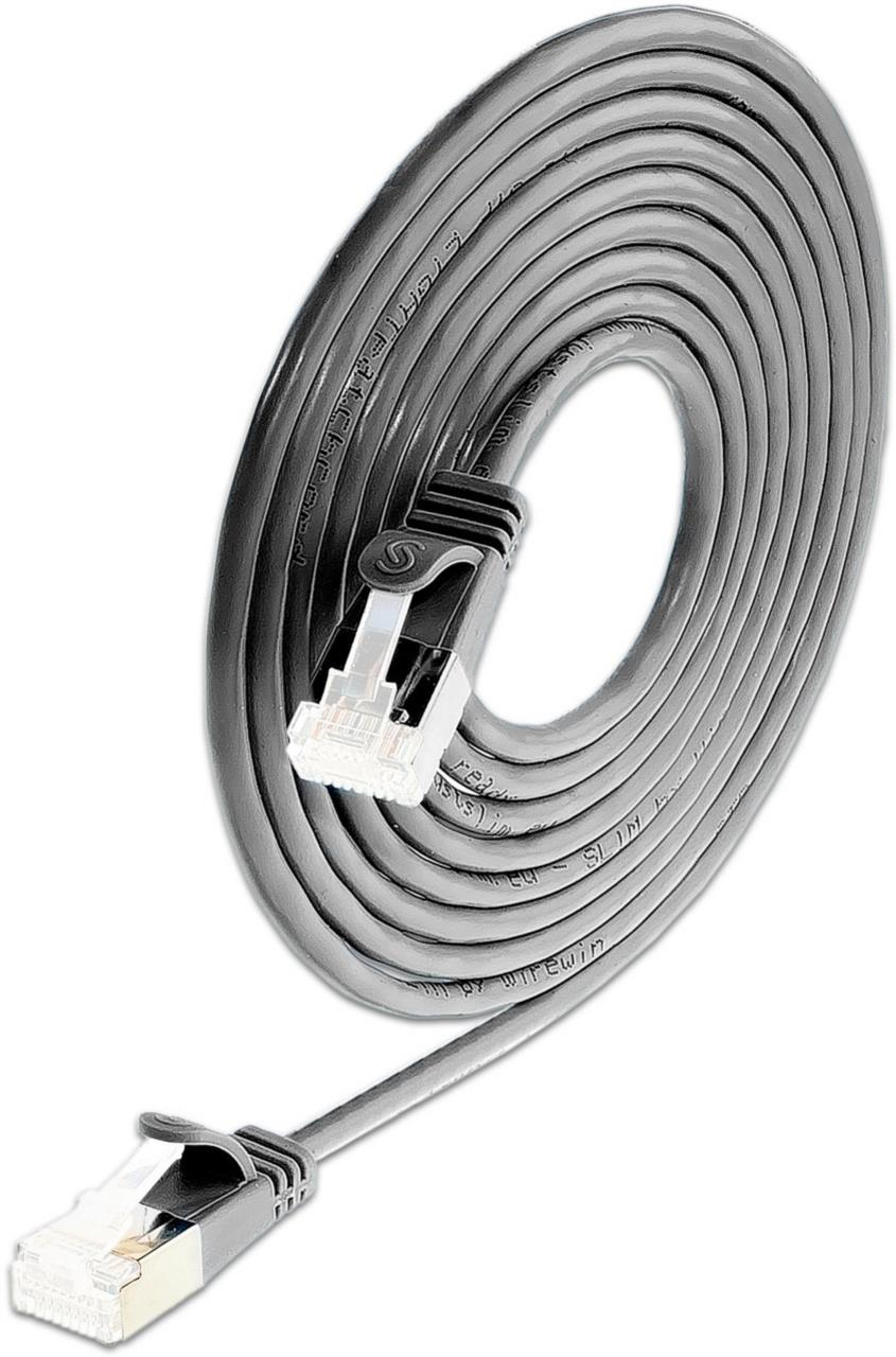 Wirewin SLIM Cat6a Patchkabel 1 m U/FTP LSZH RJ-45 10 Gbit/s Schwarz 90er-Pack