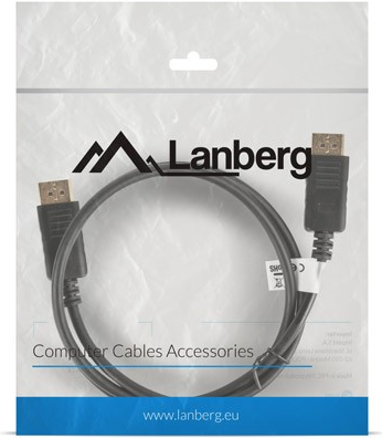 Lanberg CA-DPDP-10CC-0010-BK DisplayPort-Kabel 1 m Schwarz (CA-DPDP-10CC-0010-BK)