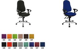 Topstar Bürodrehstuhl "Support SY Deluxe", schwarz Bezug: 100 % Polypropylen, Bandscheibensitz und Synchron - 1 Stück (8559U G20)
