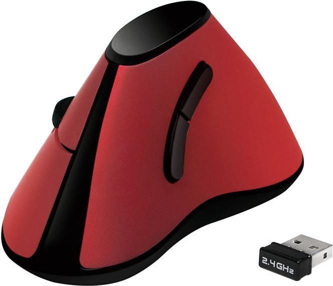 Logilink Typhoon Ergonomic Vertical Maus Funk 2.4 GHz Rot