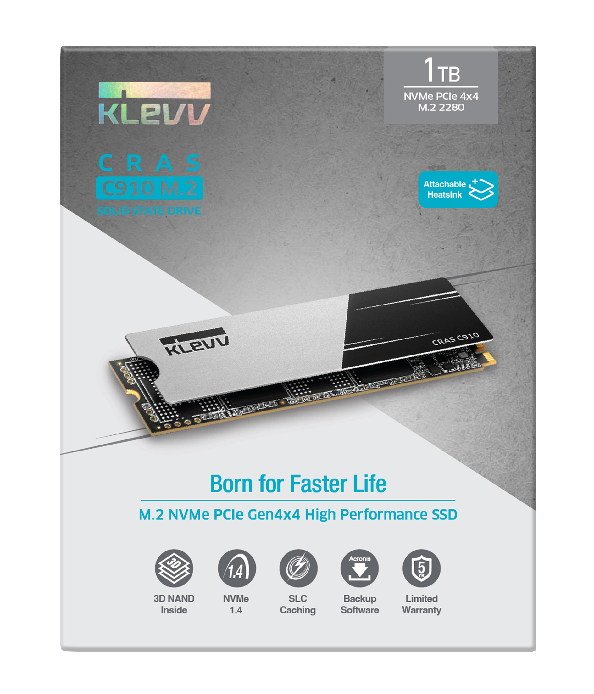 Klevv CRAS C910 1 TB SSD M.2 2280 PCIe Gen4 NVMe