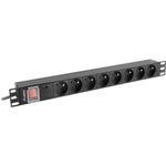 Lanberg PDU-06E-0200-BK Stromverteilereinheit (PDU) 6 AC-Ausgänge 1U Schwarz (PDU-06E-0200-BK)