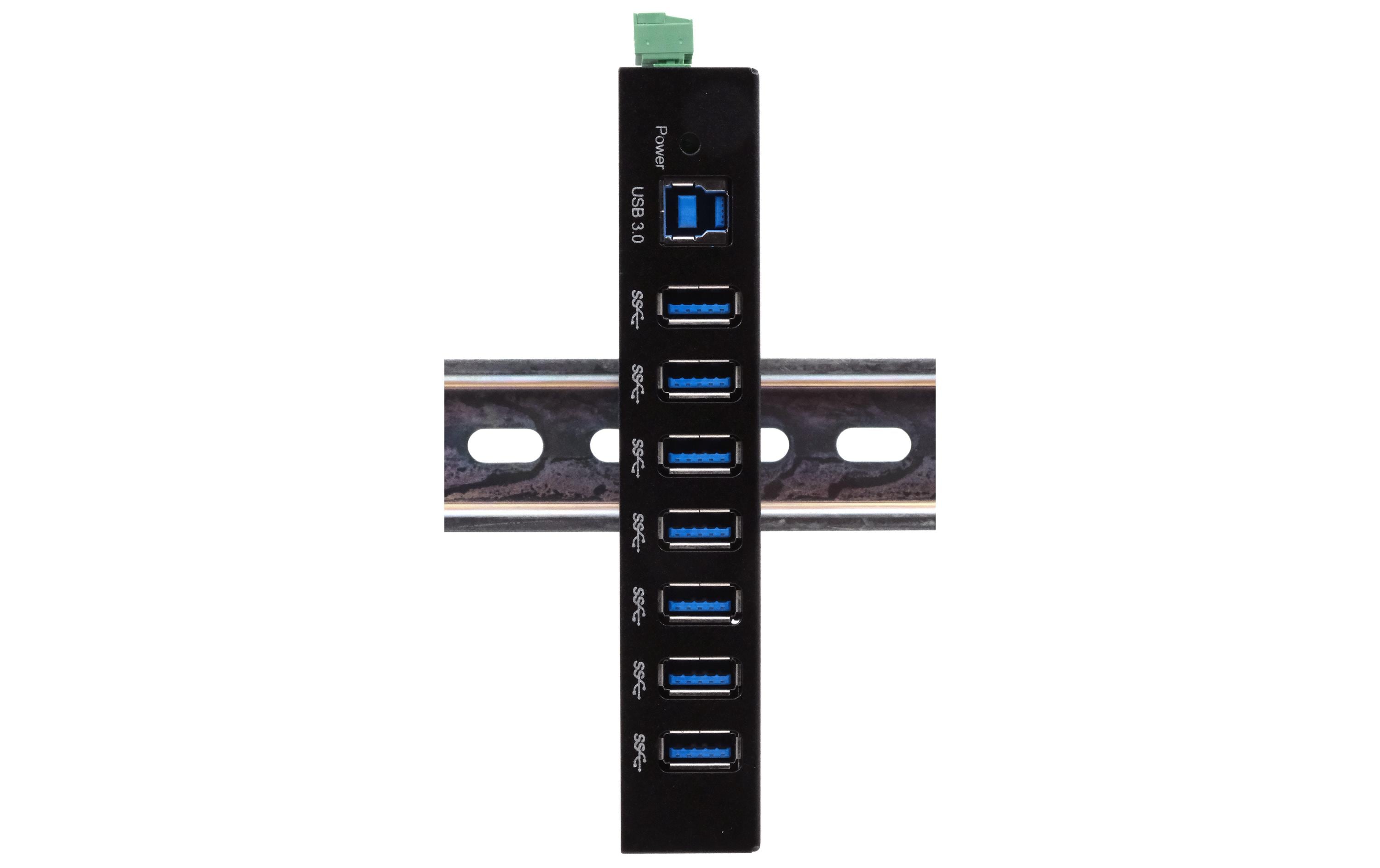 Exsys EX-11237HMS 7-Port USB 3.2 Gen 1 Metall-Hub Schwarz