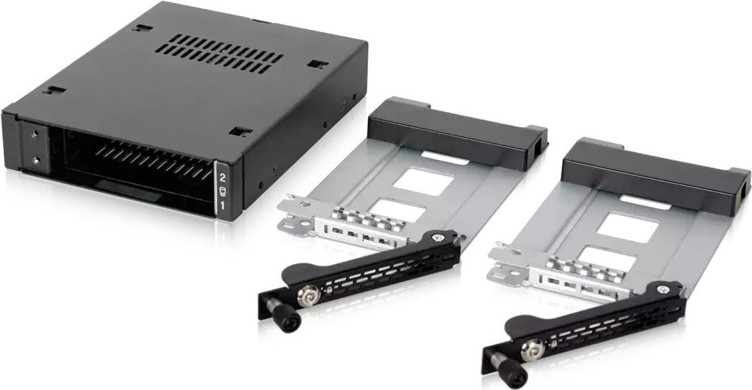 ICY DOCK ToughArmor EX MB492SKL-B Wechselrahmen 2x 2,5" SATA/SAS für 1x 3,5" Schwarz