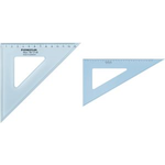 STAEDTLER Zeichendreieck Mars, 45 Grad, Hypothenuse: 200 mm aus Plexiglas, mit Tuschekante, Skalierung ab der - 10 Stück (567 21-45)