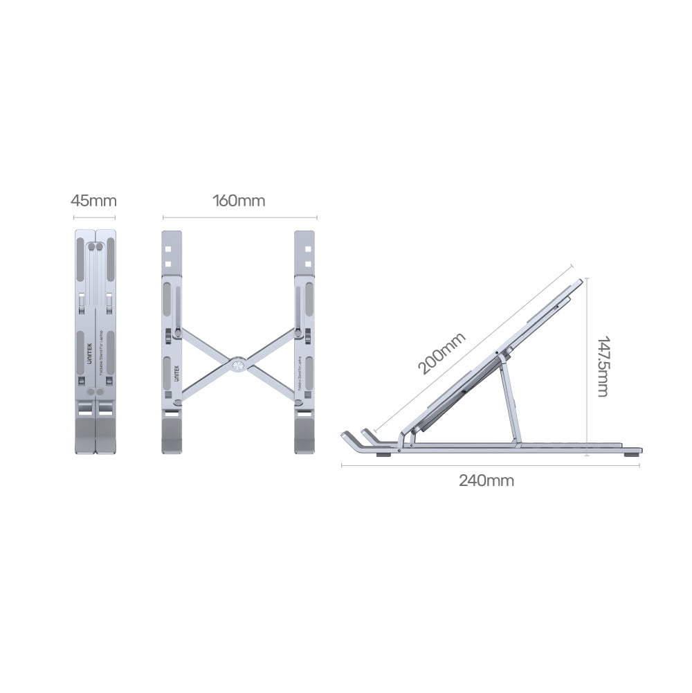 Unitek OT155SL Notebook-Ständer Aluminium Silber