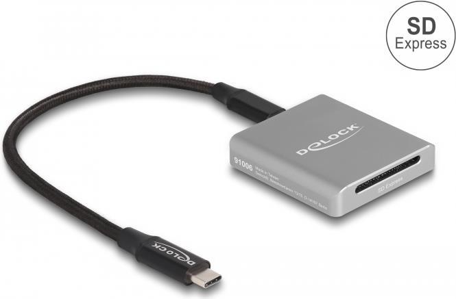 Delock USB Type-C™ Card Reader für SD Express (SD 7.1) Speicherkarten (91006)