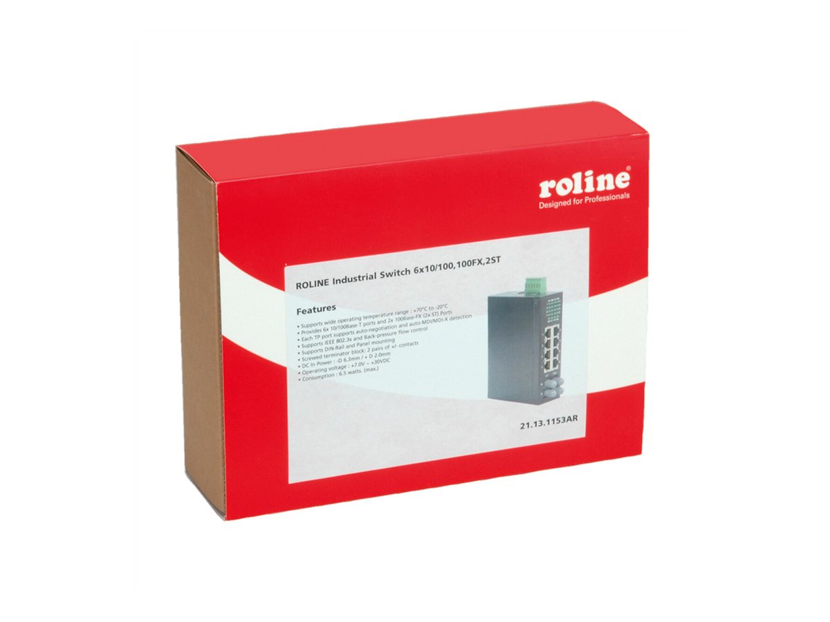 ROLINE Industrie Switch 8 Ports unmanaged Fast Ethernet